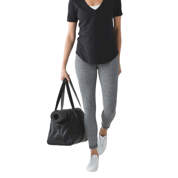 Lululemon Wunder Under High Times Pant Legging Teeny Tooth White Black size 4 - Picture 2 of 16